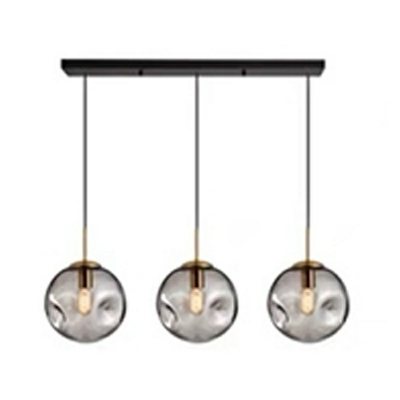 Contemporary Globe Pendant Lighting Clear Glass Hanging Lamp for Dining Room