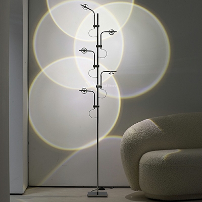Contemporary Style Silver Floor Lamp Metal Floor Lamp for Living Room