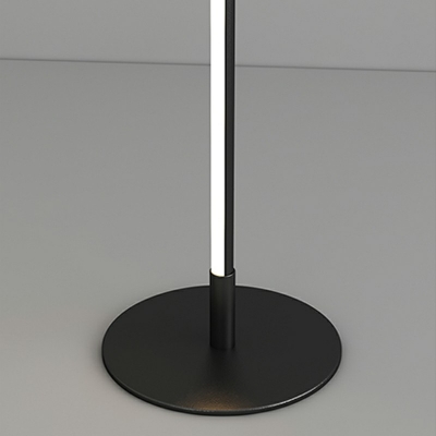 Cylinder Led Lamp Modern Style Metal 1-Light Floor Light in Black