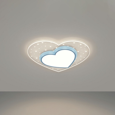 Kids Style Star/ Loving Heart Flush Mount Light Acrylic Ceiling Fixture