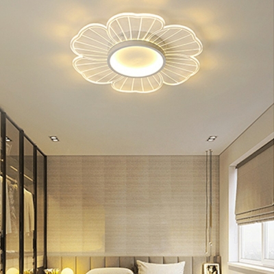 LED Contemporary Flower Shape Ceiling Light Simple Nordic Pendant Light Fixture for Living Room