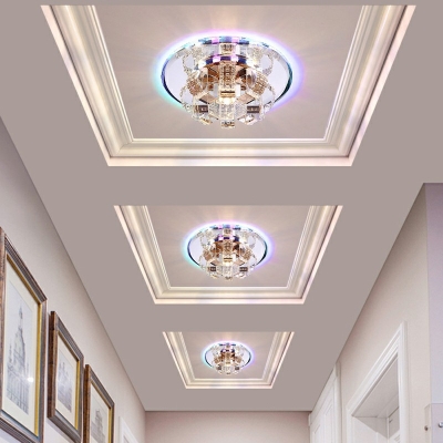 Modern Flower Ceiling Lights Crystal Flush Light Fixtures with Hole 2