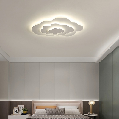 Modern Minimalist Ceiling Mounted Fixture Cloud Shape Creative Ceiling Lamp for Bedroom