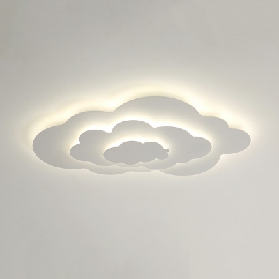 Modern Minimalist Ceiling Mounted Fixture Cloud Shape Creative Ceiling Lamp for Bedroom