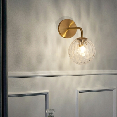 Modern Minimalist Wall Lamp Glass Shade Wall Sconce for Bedroom