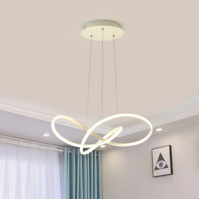 Spiral 1 Light Chandelier Lamp Modern Rubber Chandelier Light for Dining Room