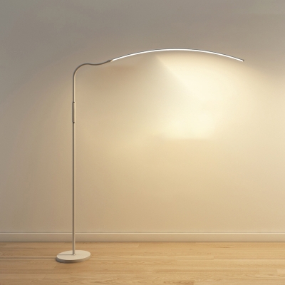 1-Light Standing Lamp Contemporary Style Linear Shape Metal Floor Lights
