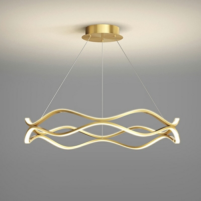 2 Light Chandelier Lamp Waving Shaped Chandelier Light for Living Room