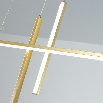 3-Light Island Lighting Minimalistic Style Geometric Shape Metal Ceiling Lights