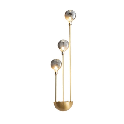 3-Light Sconce Lights Minimalism Style Globe Shape Metal Wall Mount Light