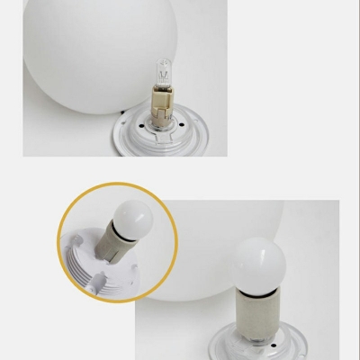 Ball Shape Flush Mount Ceiling Light Single Bulb Flush Mount Ceiling Light Fixture in White