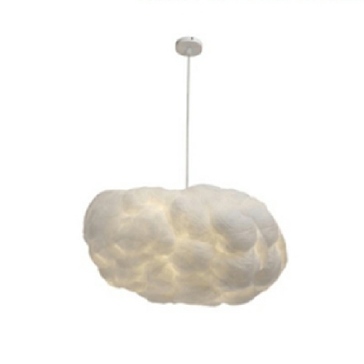 Contemporary Cloud Shape Pendant Light Cotton Hanging Light for Children Room