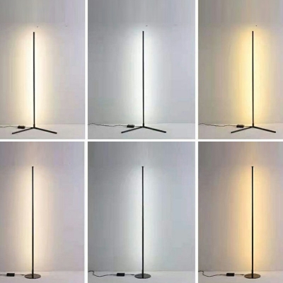 Cylinder Led Lights Modern Style Metal 1-Light Floor Light in Black