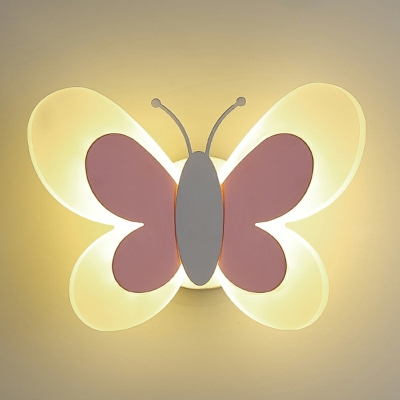 Kid's Bedroom Sconce Light Fixture Butterfly-Like Wall Mounted Lighting