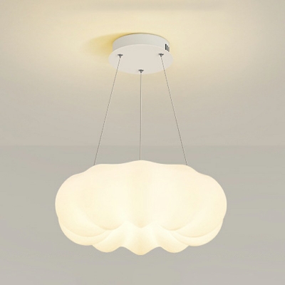 LED Contemporary Pendant Light Cloud Shape Acrylic Chandelier in Cream-White