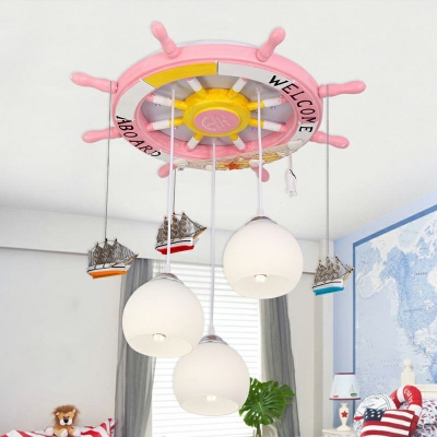 Mediterranean Style Ceiling Light   Rudder Flushmount Light for Kid's Bedroom