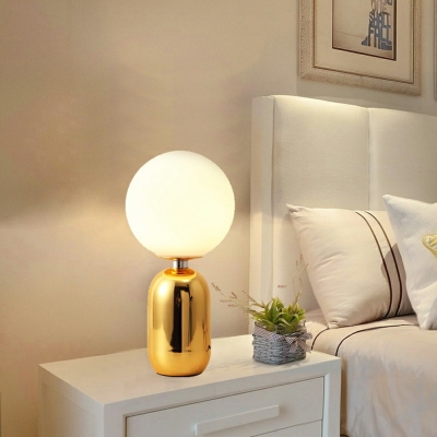 Metal and Glass Nightstand Lamp Office Bedroom Learning Modern Table Lamp