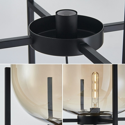 Modern Floor Lights Metal and Glass Drum Floor Lamps for Living Room
