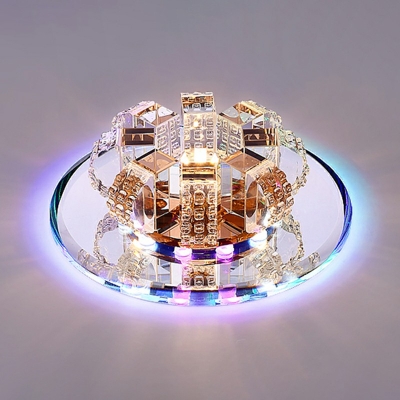 Modern Flower Ceiling Lights Crystal Flush Light Fixtures with Hole 2