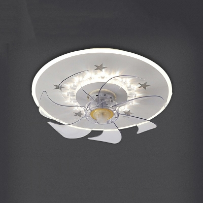 Modern LED Children Flushmount Fan Lighting Fixtures Room Dining Room Flush Mount Fan Lighting
