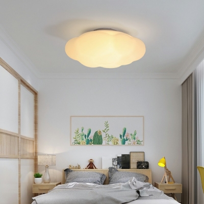 Modern Led Flush Mount Light Fixture in White Flush Mount Lamp for Bedroom