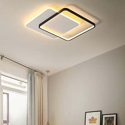 Modern Minimalist Ceiling Light LED Square Flushmount Light for Bedroom