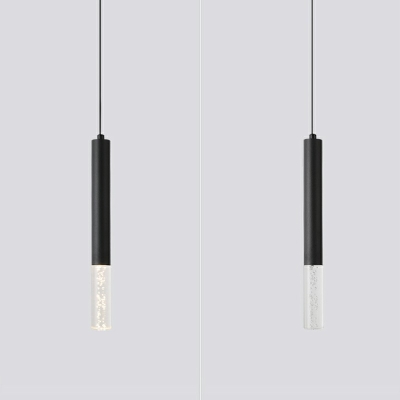 Modern Minimalist Pendant Light LED with Acrylic Shade Pendant Lighting Fixture in Black