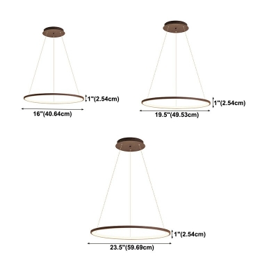 Modern Style Ring Chandelier Lamp Coffee Metal Chandelier Light for Dining Room