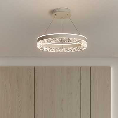 Modern Style Round Chandelier Lamp Acrylic Chandelier Light for Bedroom