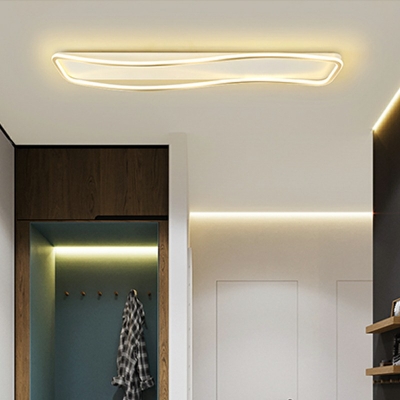 Modern Style Spiral Flush-Mount Light Fixture Metal 1-Light Flush Mount Light in White