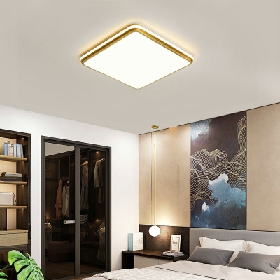 Nordic Minimalist Ceiling Light Iron Square Flush Mount Light for Bedroom