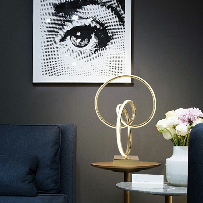 Post-Contemporary Style Irregular Line Table Lamp Aluminium Nightstand Lamp