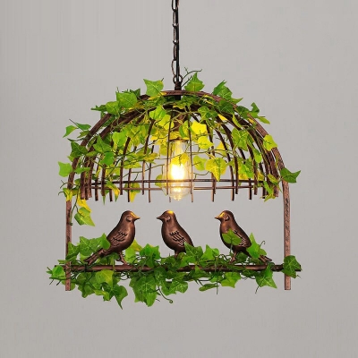 Postmodern Industrial Style Pendant Chandelier Simple Iron Pendant Light for Dining Room with Plants