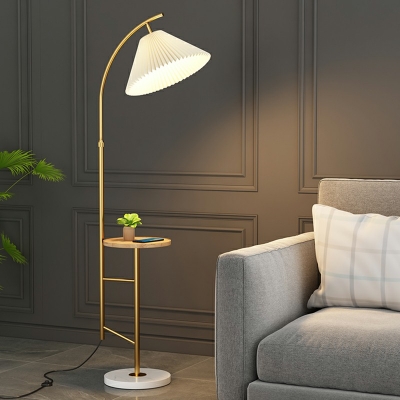 Single Blub Floor Lamp with Fabric Shade Floor Lighting for Living Room