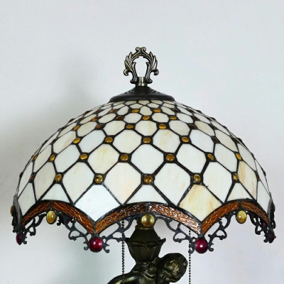 Tiffany Stained Glass Table Lamp Mediterranean Vintage Table Lamp for Reading Room
