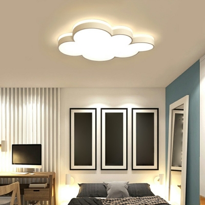 1-Light Flush Mount Lighting Kids Style Cloud Shape Acrylic Ceiling Mounted Fixture