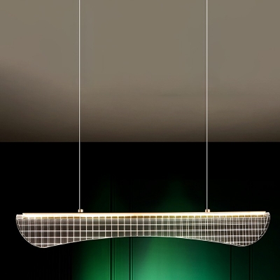 1-Light Pendant Lighting Minimal Style Oval Shape Metal Chandelier Lighting Fixtures
