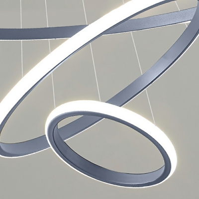3-Light Hanging Chandelier Contemporary Style Ring Shape Metal Pendant Light Kit