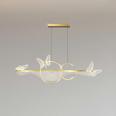 6-Light Pendant Lighting Minimal Style Butterfly Shape Metal Chandelier Lighting Fixtures