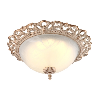 European Style Minimalist Ceiling Light Retro Glass Ceiling Mounted Fixture for Bedroom