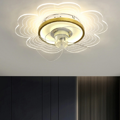 LED Iron Flushmount Fan Lighting Fixtures Dining Room Bedroom Flush Mount Fan Lighting