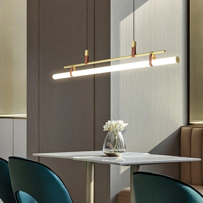 LED Metal Island Chandelier Lights Modern Minimalism Hanging Pendant Lights for Dinning Room