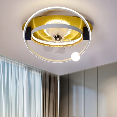 Macaron Flushmount Fan Lighting Fixtures Children's Room Dining Room Flush Mount Fan Lighting