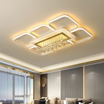 Modern Ceiling Light Crystal Nordic Style Flushmount Light for Living Room and Bedroom