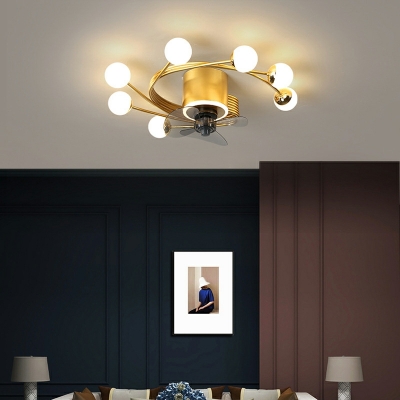 Modern Flushmount Fan Lighting Fixtures Living Room Dining Room Flush Mount Fan Lighting