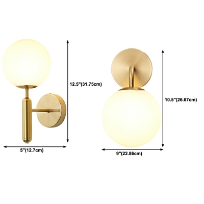 Modern Minimalist Wall Lamp Glass Shade Wall Sconce for Bedroom