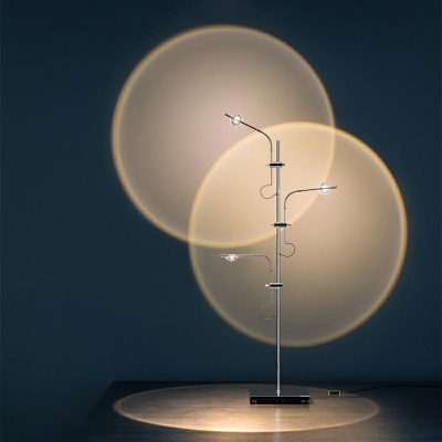 Modern Projection Lamp Wrought Chrome Mood Floor Lamp