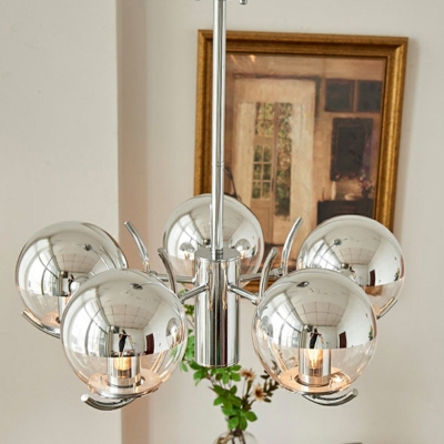 Modern Style Chandelier Lamp Clear Glass Globe Chandelier Light for Dining Room