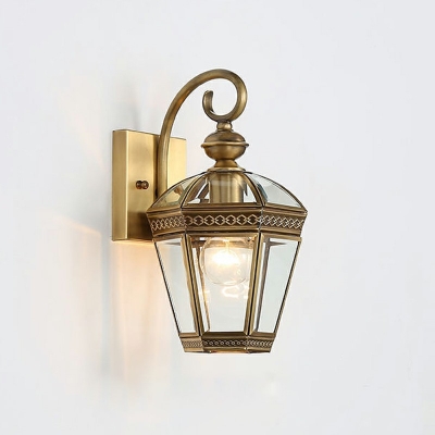 Modern Style Cylindrical Wall Light Sconce Glass 1-Light Wall Sconces in Gold