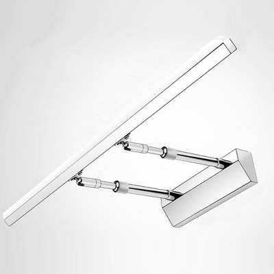 Modern Style Rectangular Vanity Lighting Metal 1-Light Vanity Light in Sliver